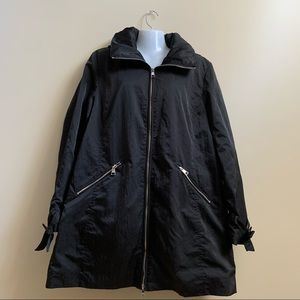 Karl Lagerfeld packable pleated hooded black jacket